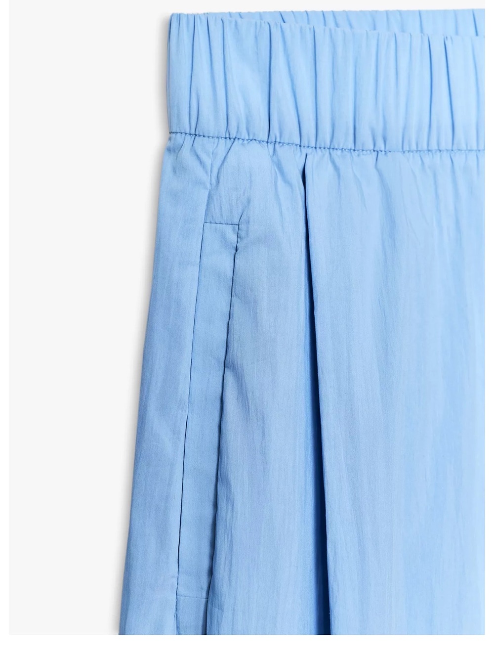 Zara Blue Wide-Leg poplin pleated Elastic Waist Pants - Picture 13 of 13